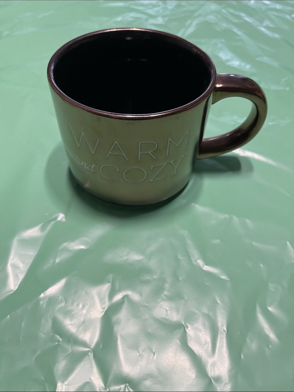 Threshold Stoneware “Warm and Cozy” Metallic Bronze Ceramic Mug